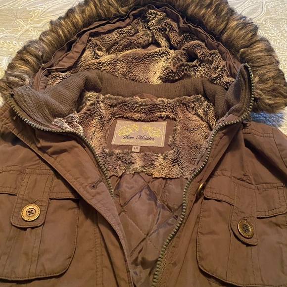 Steve Madden Taupe Utility Jacket with Hood - Picture 4 of 7